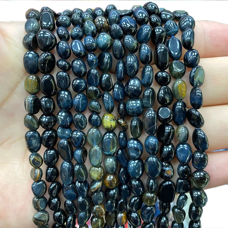 

Ywрол натуральный камень черный синий тигровый глаз фотобусины для изготовления ювелирных изделий DIY браслет ожерелье Подвески 8-10 мм 15 дюймов