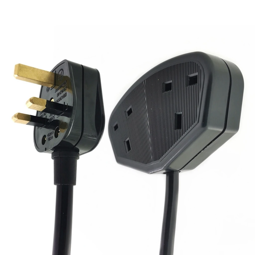 UK 3Pin Plug To Dual Female Socket Power Extension Cable With 13A Fuse, Singapore Malaysia HK Male To Female AC Power Cord