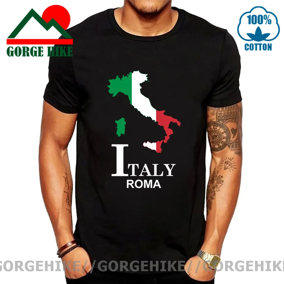 Italy Italia Italian ITA Rome Roma mens t shirt new Top t-shirt Fashion Short-sleeved clothes summer national map streetwear Tee