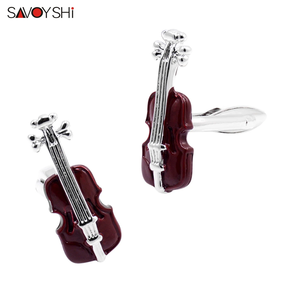 SAVOYSHI Fashion Violin Cufflinks For Mens French Shirt Cuffs Buttons High Quality Enamel Cuff links Gift Jewelry