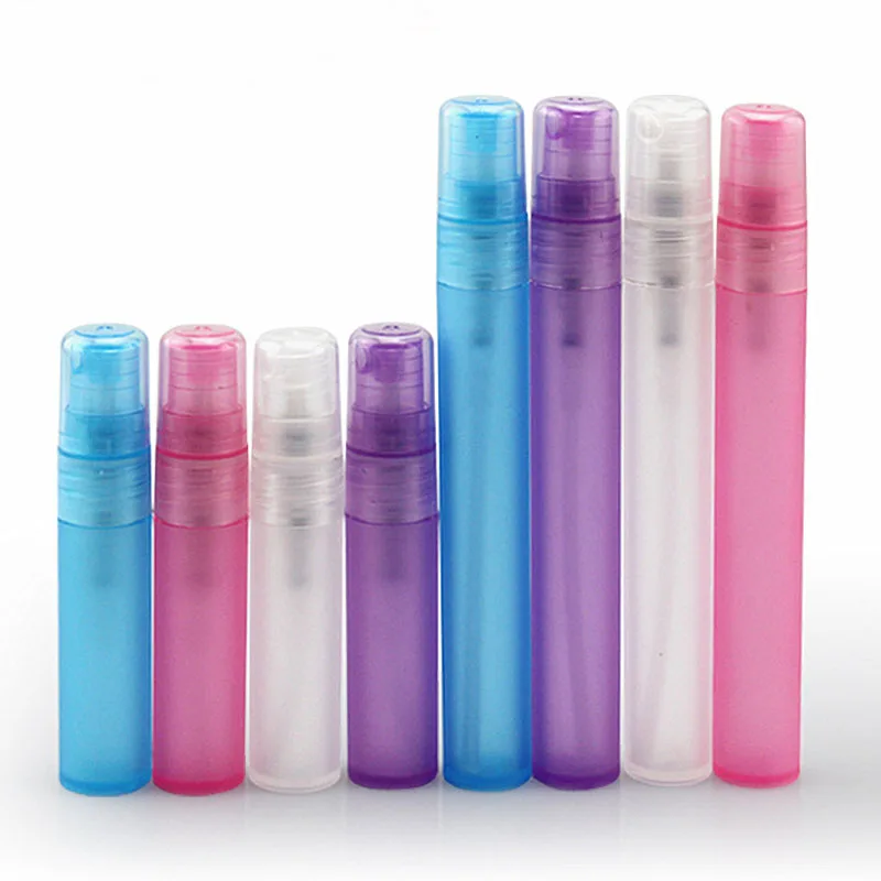 50pcs 3ml/5ml/10ml Empty Portable Atomiser Spray Bottles Perfume Pen Vials Makeup Cosmetic Plastic PP Travel Sample Containers