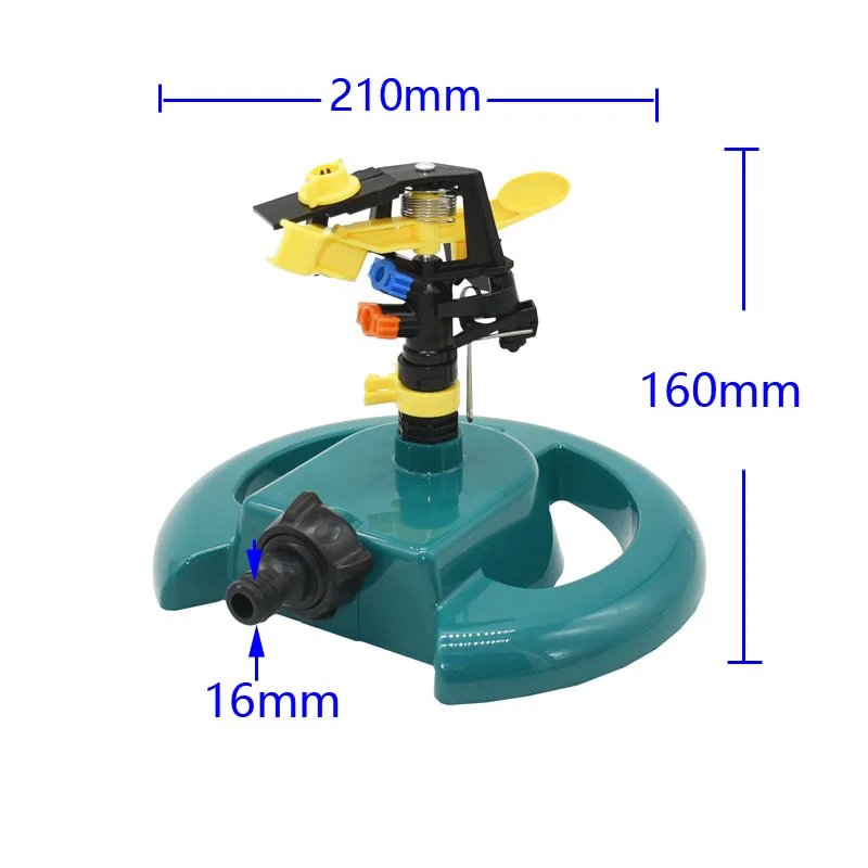 Irrigation Double Outlet Rocker Nozzle With Support 360 Degrees Rotary Jet Nozzle Garden Farm Sprinklers 1Pcs