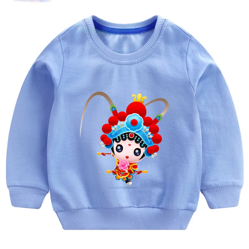 baby Boy sweatshirt Chinese style beijing Opera Cool Fashion Sweatshirts toddler Casual Active baby girl sweatshirt kids clothes