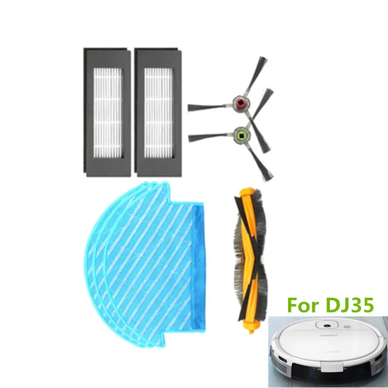 เครื่องดูดฝุ่นหุ่นยนต์แปรงหลัก HEPA Filter Mop ผ้าสําหรับ Ecovacs Deebot DJ35 หุ่นยนต์เครื่องดูดฝุ่นอุปกรณ์เสริม