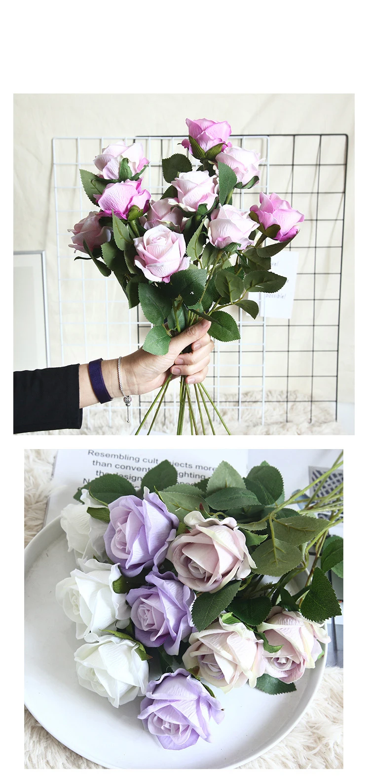 5 Stück Künstliche Blumen Seidenrosen Lange Zweige Großhandel Blumensträuße Hochzeit Heimdekoration Kunstpflanzen DIY Kranz Zubehör – Detail 3