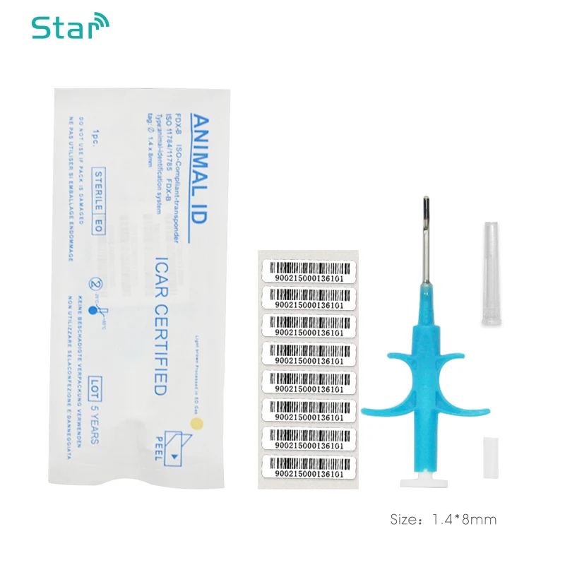 Imagem -05 - Cão Rfid Chip de Vidro para a Identificação do Animal Estimação do Gato da Vaca Rastreamento Microchip Animal id Injector Navio Livre 10 Peças 1.4x8 mm 134.2khz