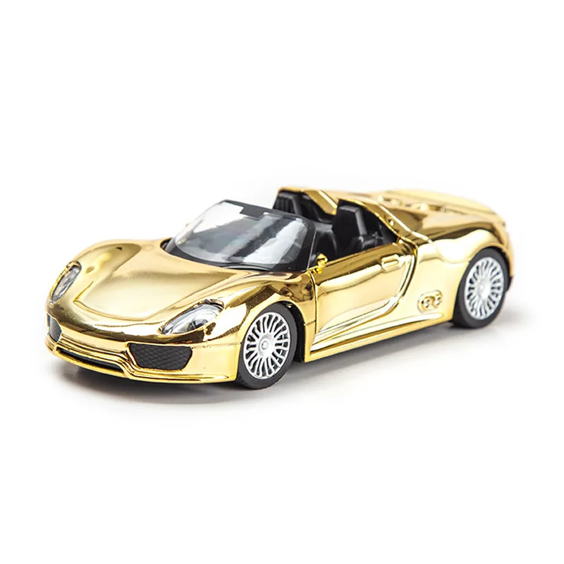 1:32 Alloy Model Car Rare Golden Color Supercar for Boys Door Opened Metal Car Kids Toys Christmas Present