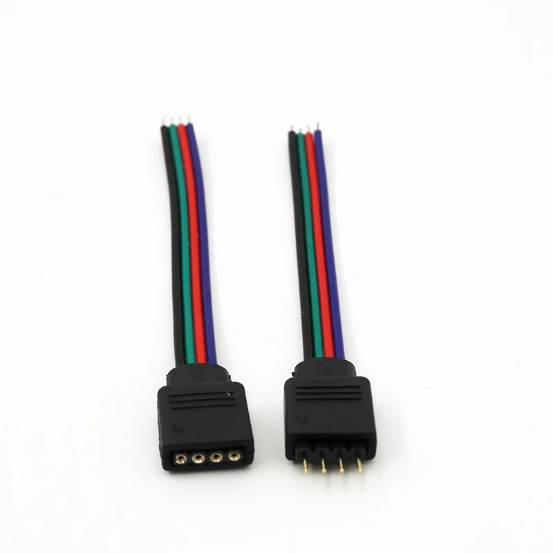 5pcs  Male Female 4pin 5Pin LED Strip Light Cable Connector Adapter Wire RGB RGBW Lamp Tape RGB RGBW Controller Connection
