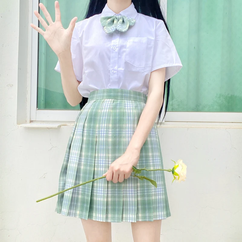 シーダースカート和風夏ハイウエストプリーツスカートジクスクールユニフォーム学生服