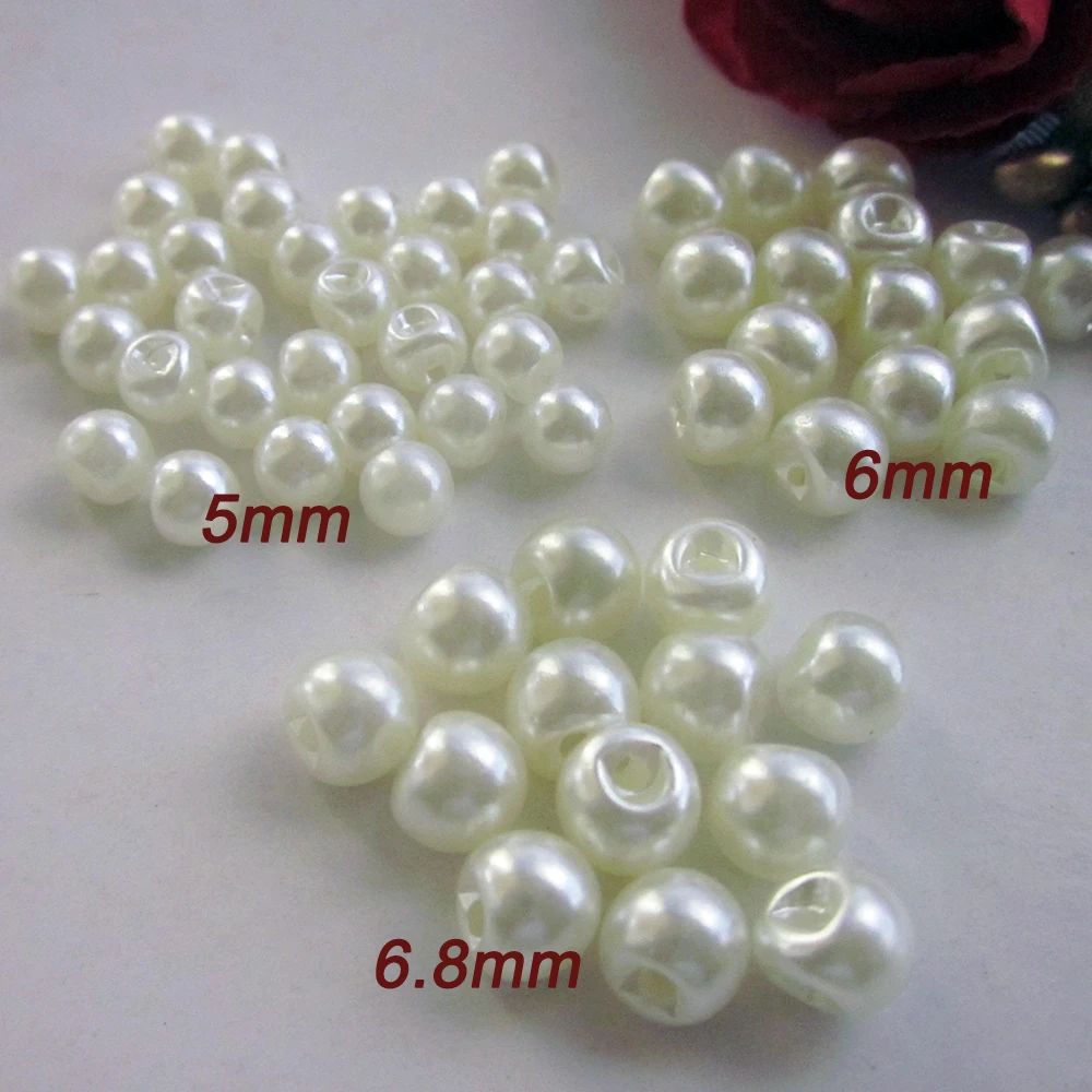 Niucky 5mm-8mm Tiny Pearl Buttons For Sewing Doll Clothing Wedding Dress DIY Crafts Decorative Accessories P0301-005#5