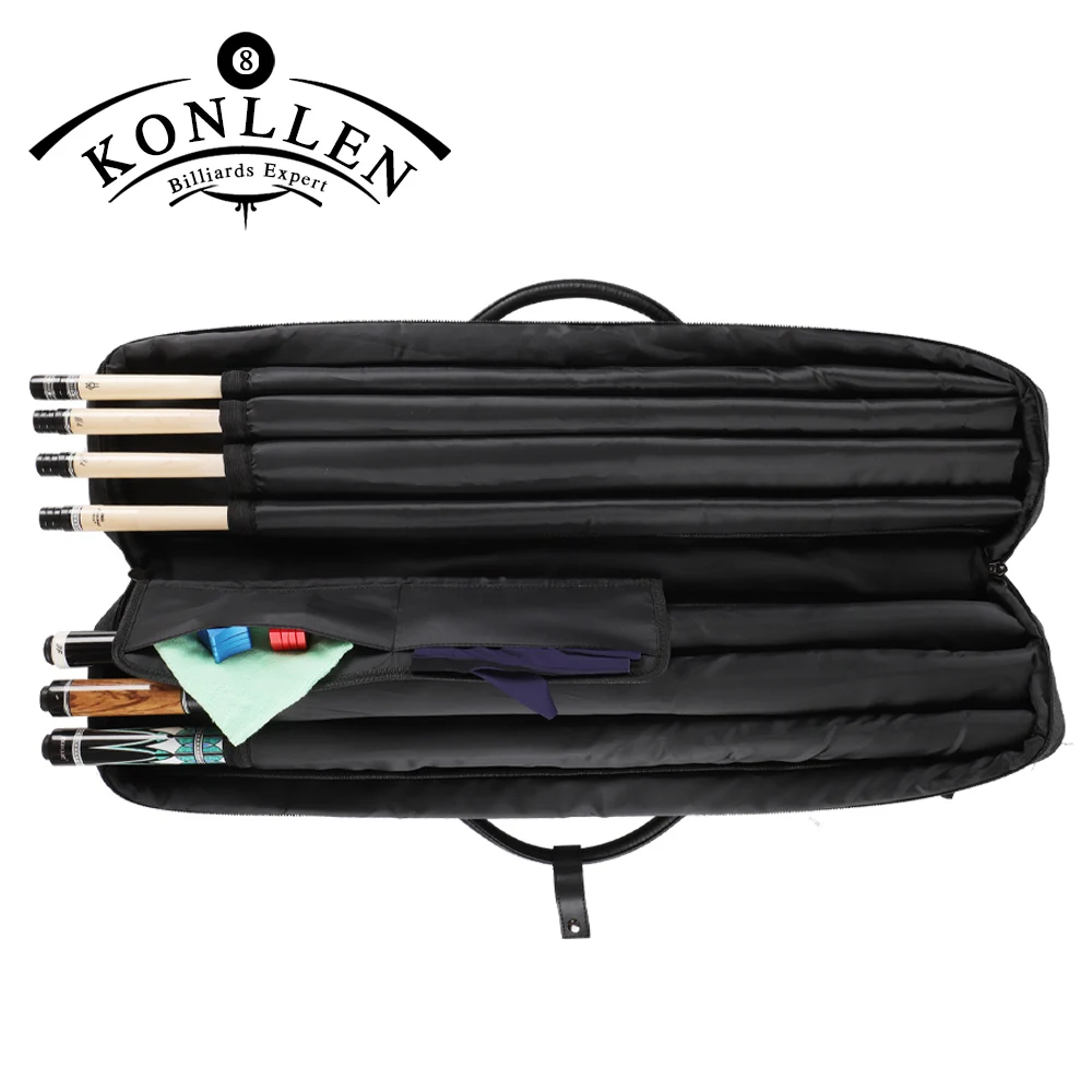 KONLLEN Billiard Pool Cue Case 7 Holes Oxford Cloth High Capacity Portable Carrying Case 1/2 Kit Professional Billar Accessories