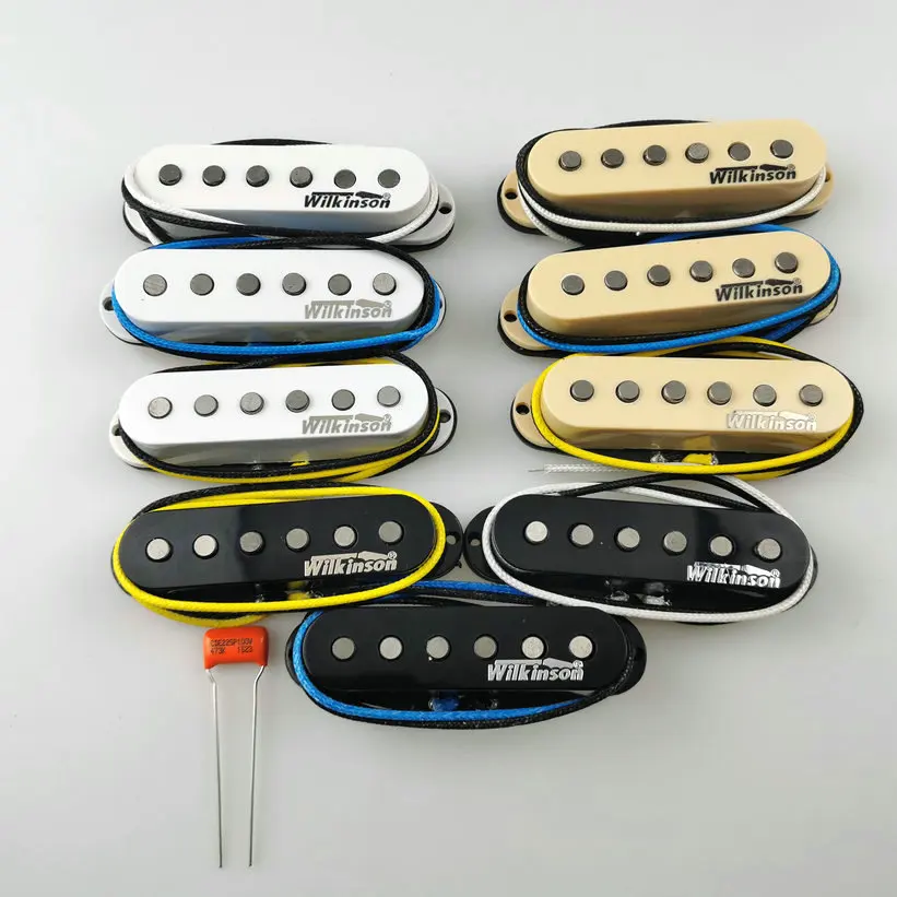 Wilkinson WVS Ainico5 Single coil 60's style Electric Guitar Pickups Guitar Parts Apply to ST Guitar + Orange 473 100 capacitor