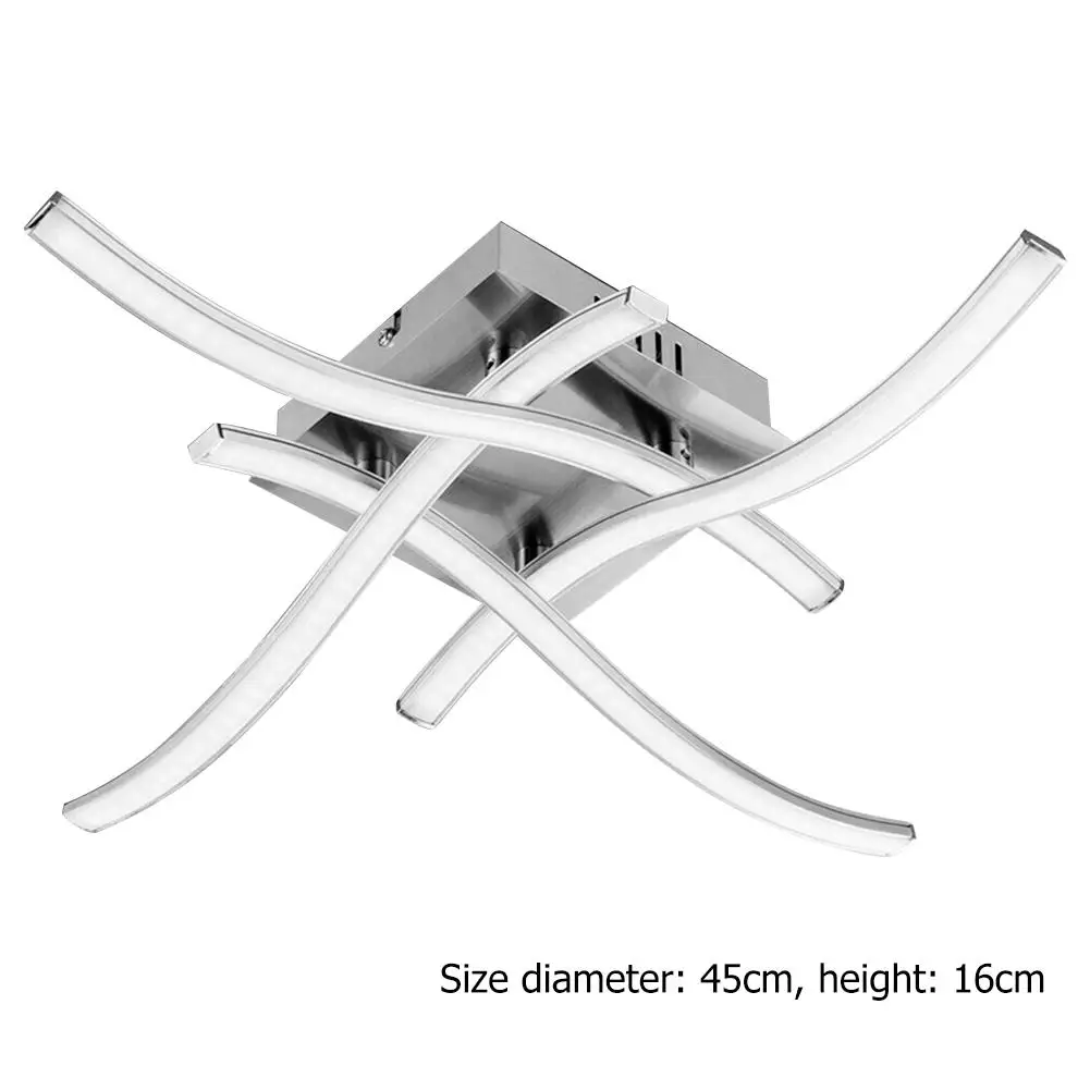 Modern LED Ceiling Light 21W 3000K Night Light Forked Shaped Ceiling Lamp for Living Room Bedroom Decor Curved Design Lamp