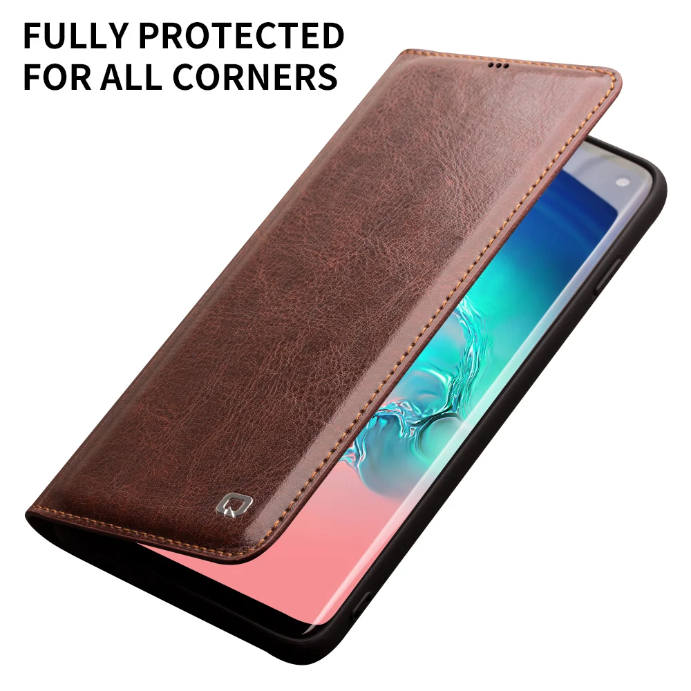 QIALINO Genuine Leather Cover for Samsung Galaxy S22 Plus Luxury Ultrathin Card Slot Case for  S20 S21 S22 Ultra Plus