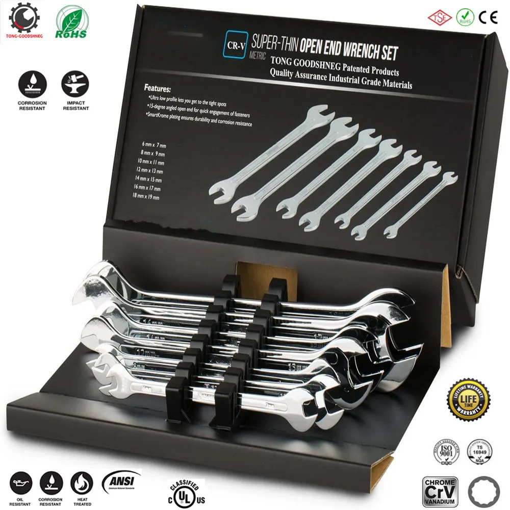 

Extended Open End Wrench Set,Metric,Standard Wrench Set Combination Wrenches Car Repair Tools Hand Tools Set,Multiple Sizes