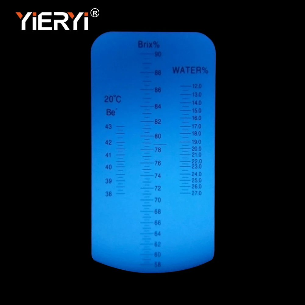 Yieryi Portable Honey Baume Refractometer 58-90% Brix 38-43° Baume 12-27% Water Beekeeper Bee Honey Tester Sugar Meter Black Box