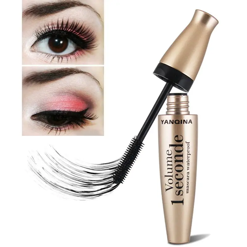 Black Curling Slender Mascara Water-proof Lasting Smooth Lash Extensions Eye Makeup Silicone Brush Professional Cosmetic TSLM1