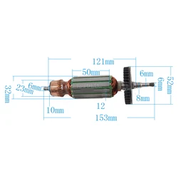AC220V Angle Grinder Rotor Armature 360802F 360802E for Hitachi G10SS G12SS G13SS High Quality Professional Angle Grinder anchor
