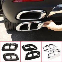 2Pcs ABS Car Exhaust Muffler Tail Throat PipeTrim Cover Frame For Mercedes Benz GLE 350 GLE 450 GLC GLS W167 X253 X167 2020-2022