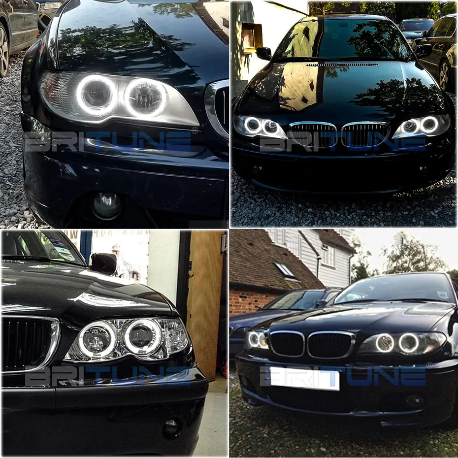 Cotton Light Angel Eyes Tuning For BMW E46 Coupe Convertible 325ci 330ci Xenon Lens Headlight Turn Signal DRL Halo Car Accessory