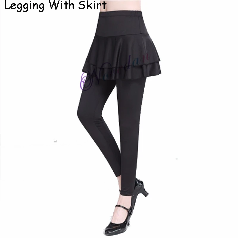 Ballroom Latin Dance Pants Skirt For Women Black White Red Square Dance Pants Adult Cheap Stage Sumba Rumba Salsa Latin Dress