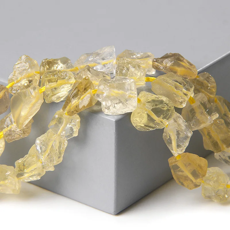 Freeform 7-11MM Real Yellow Citrines Beads Irregular Semi-precious Transparent Minerals Stones Bead For Jewelry Making Handmade