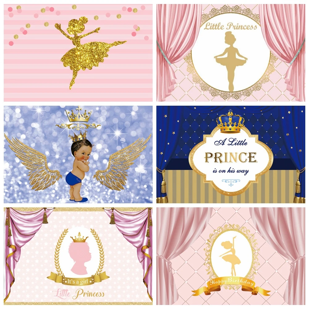 

Laeacco Princess Birthday Backdrops For Photography Gold Dots Party Customized Banner Child Portrait Photo Background Photocall