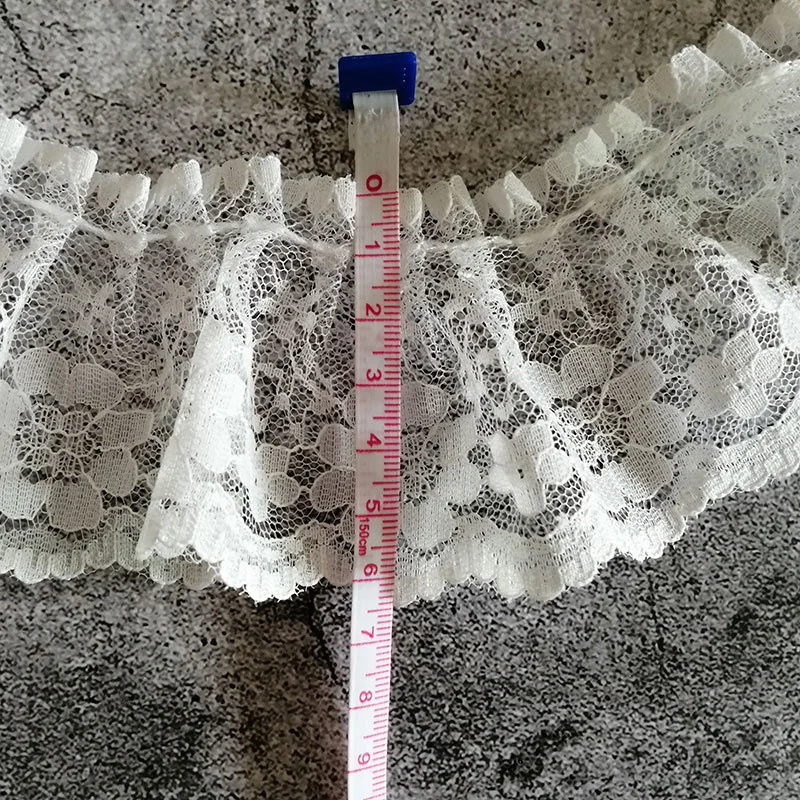 6CM Wide White Black Mesh Frilled Lace Ribbon Pleats Fabric Dress Guipure Collar Cuffs Ruffle Trim DIY Apparel Stitched Material