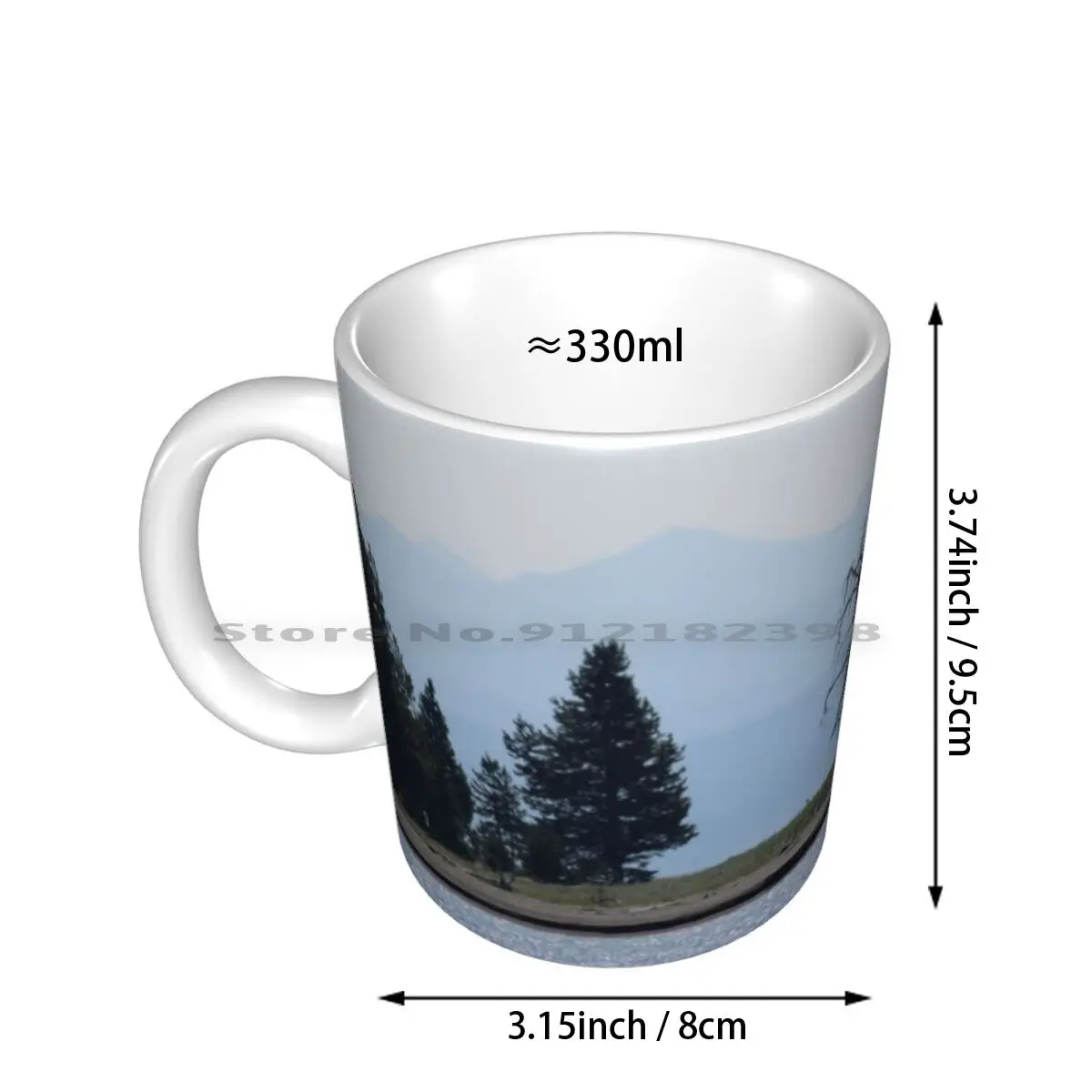 On An Island Ceramic Mugs Coffee Cups Milk Tea Mug Yellowstone Lake Water National Park Summer Aquatic Island Shore Mountain