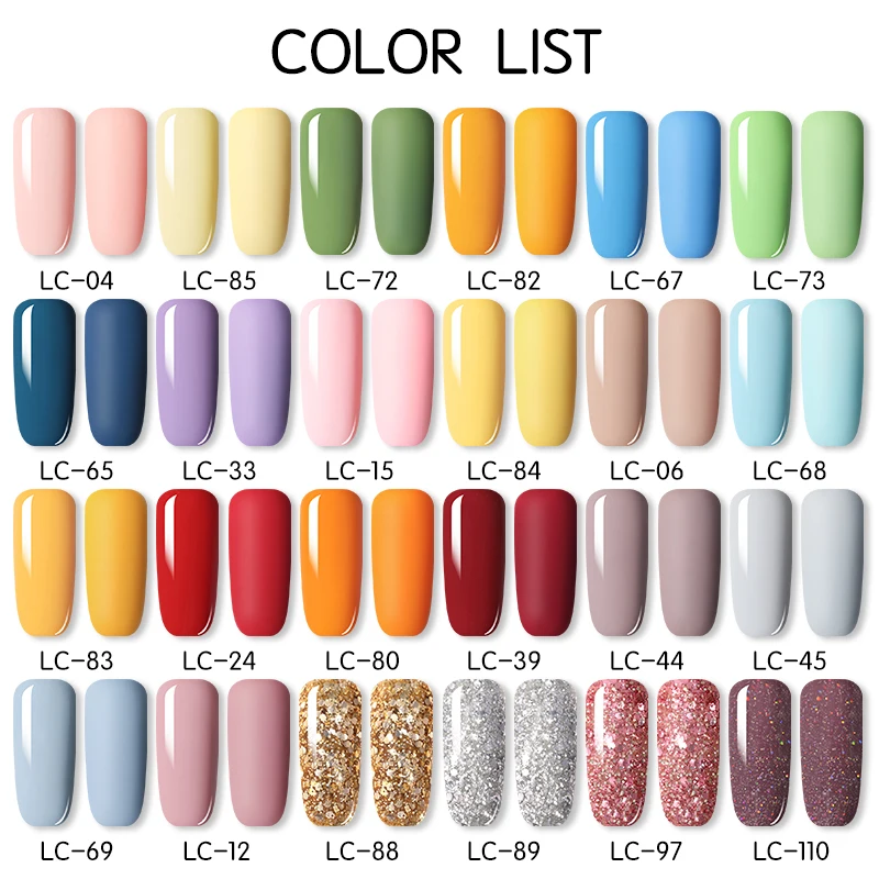 LILYCUTE 7ml Summer Color Series UV Gel Nail Polish Semi Permanent Colorful Nail Art Gel Varnish Base Top Coat Soak Off Gel