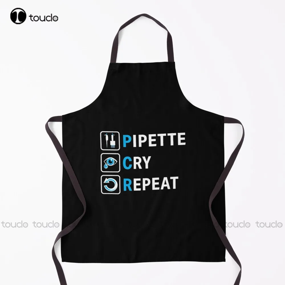 Pcr Pipette Cry Repeat Funny Design For Dna Biotechnology Lab Scientists Apron Welding Apron For Women Men Unisex Adult