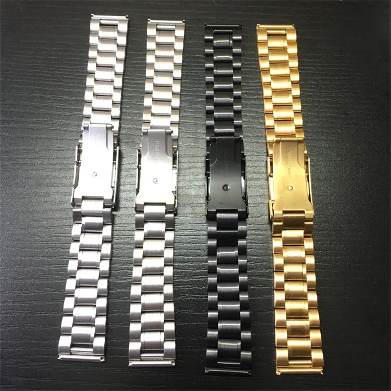 Solid Stainless Steel Watchband For Men Women Watches Metal Straps 14mm 16mm 18mm 19mm 20 21mm 22 24mm 26mm Folding Buckle Band