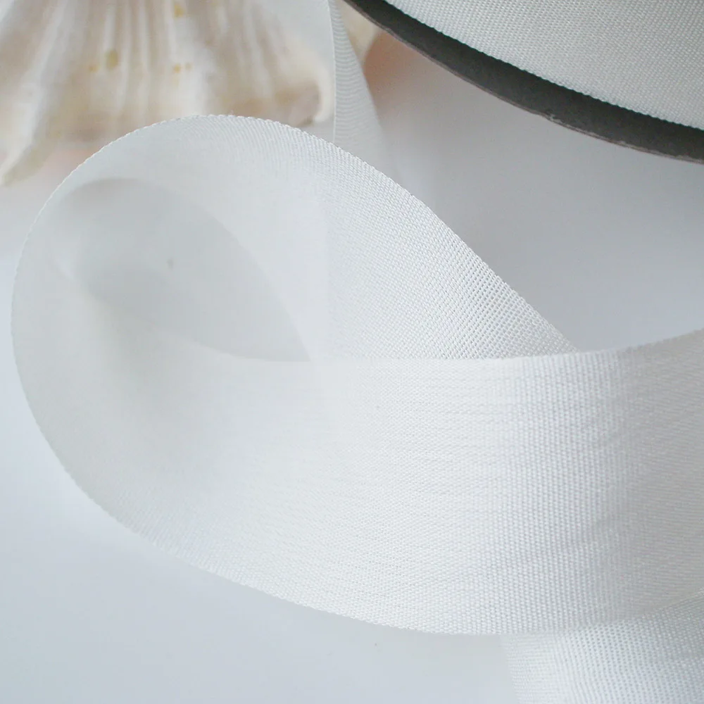 100% Pure Silk Ribbon Tape for Embroidery Handcrafts Art,Double Face Taffeta Natural White Ribbons,100meters