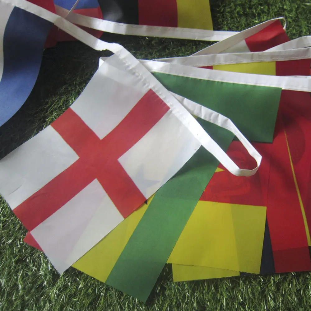 Kraje Europy Flaga 24szt Euro Cup Country Flaga Bunting National String Flagi Banner Football Event Girlandy wystrój