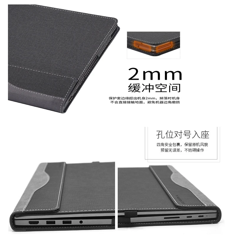 Imagem -06 - Laptop Sleeve Capa Destacável Bolsa para Notebook Pele Protetora Capa para Lenovo Yoga Slim 14q8x9 do Check Modelo e Tamanho