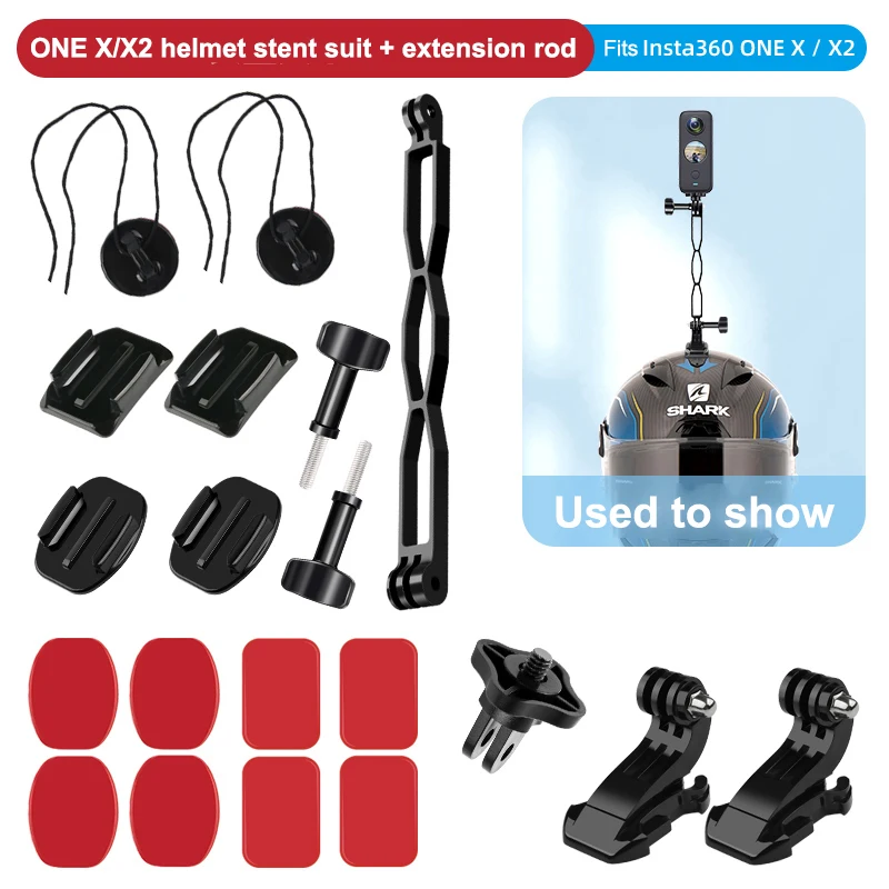 Supporto per casco unicorno Insta360 per Insta360 ONE X2 / ONE R / ONE X accessori per braccio di prolunga in lega di alluminio