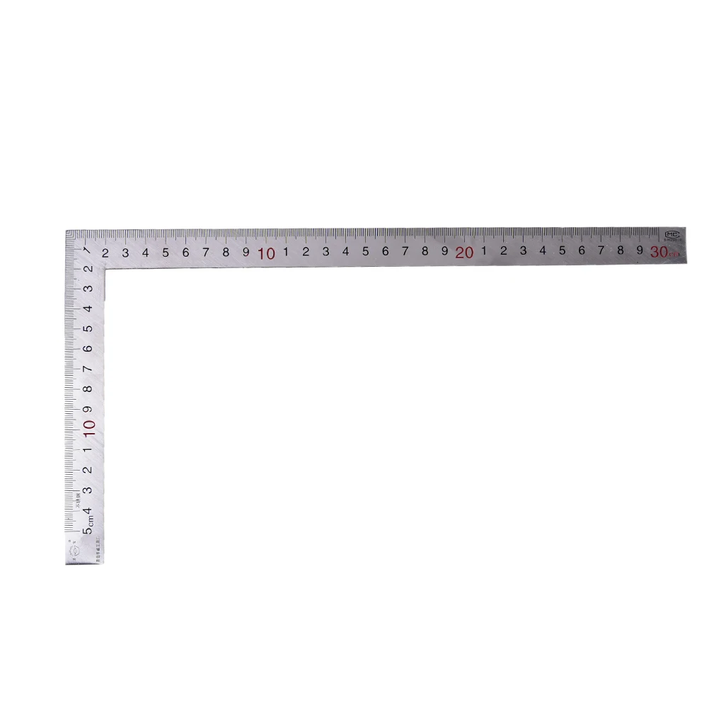 1pcs 150x300mm Straight Stainless Steel 90 Degrees Angle Metric Try Mitre Square Ruler School Office Stationery