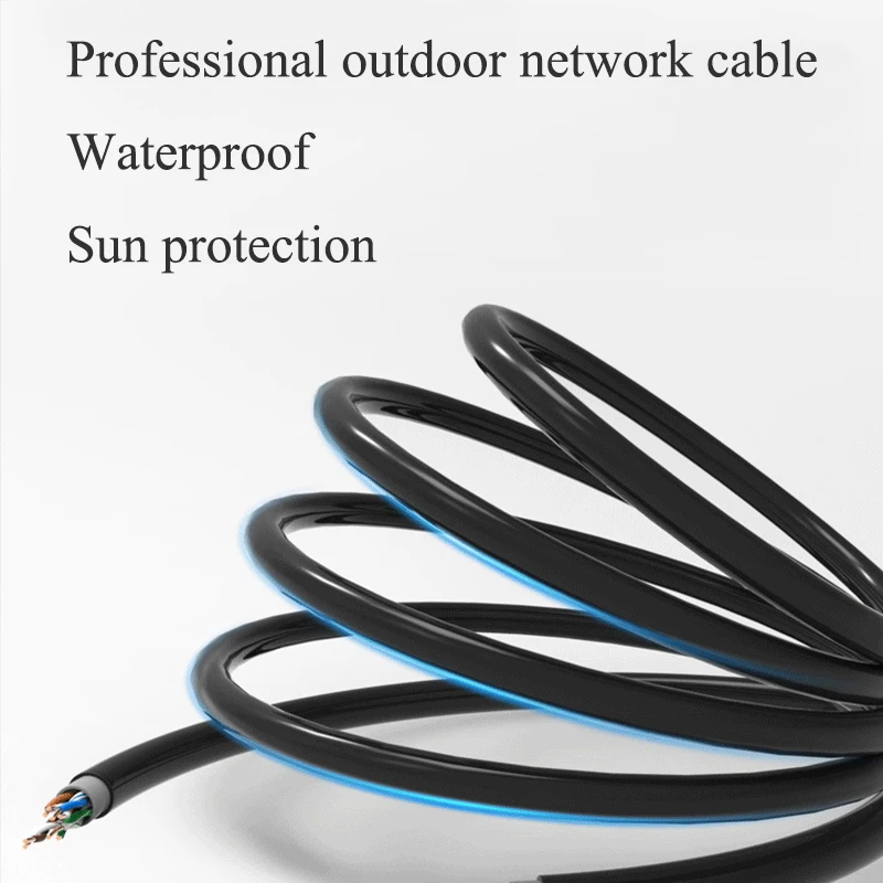 Choseal QS6153 UTP Cat5e 100Mbps Network Cable Outdoor Waterproof Engineering Network Cable 0.05mm Copper Core Ethernet Cable