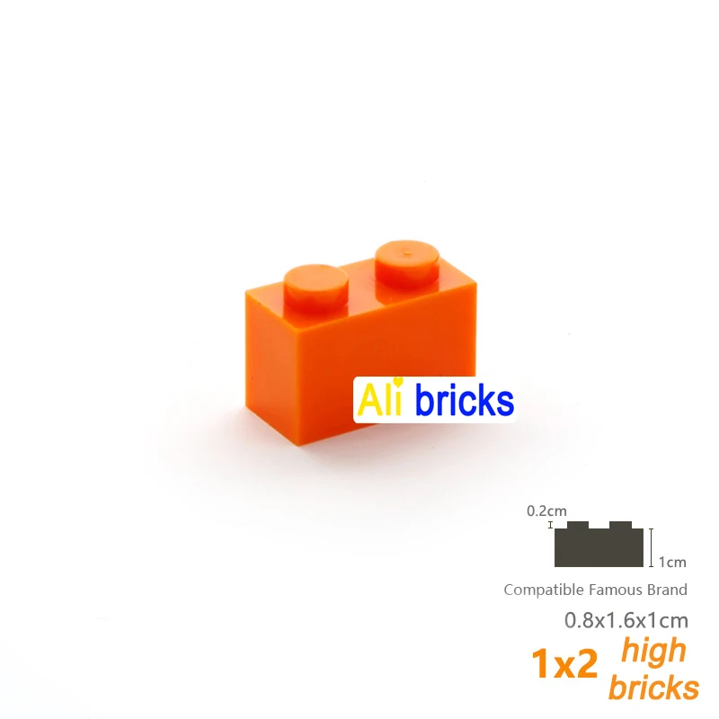 25pcs DIY Building Blocks Thick Figures Bricks 1x2 Dots Educational Creative Size 1*2 Dot Compatible With 3004 Toy for Children