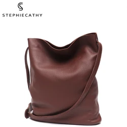 SC Women Luxury Cowhide Hobo Handbag Large Casual Soft Genuine Leather Shoulder Purse Ladies Solid Color Crossbody Messenger Bag