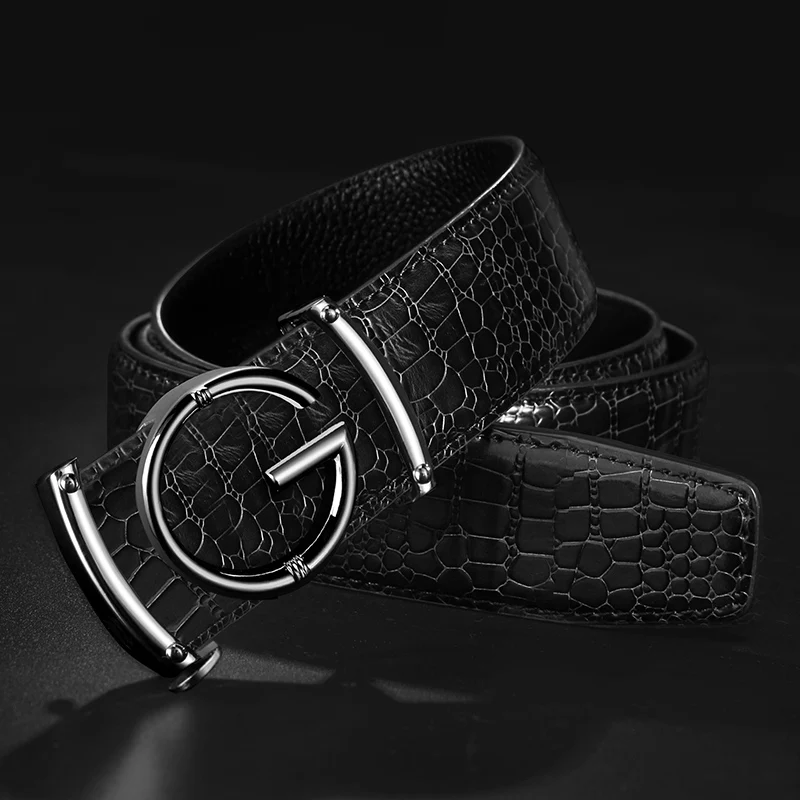 High quality designer belts men genuine leather fashion G Letter luxury brand  casual Automatic Toothless Buckle ceinture homme