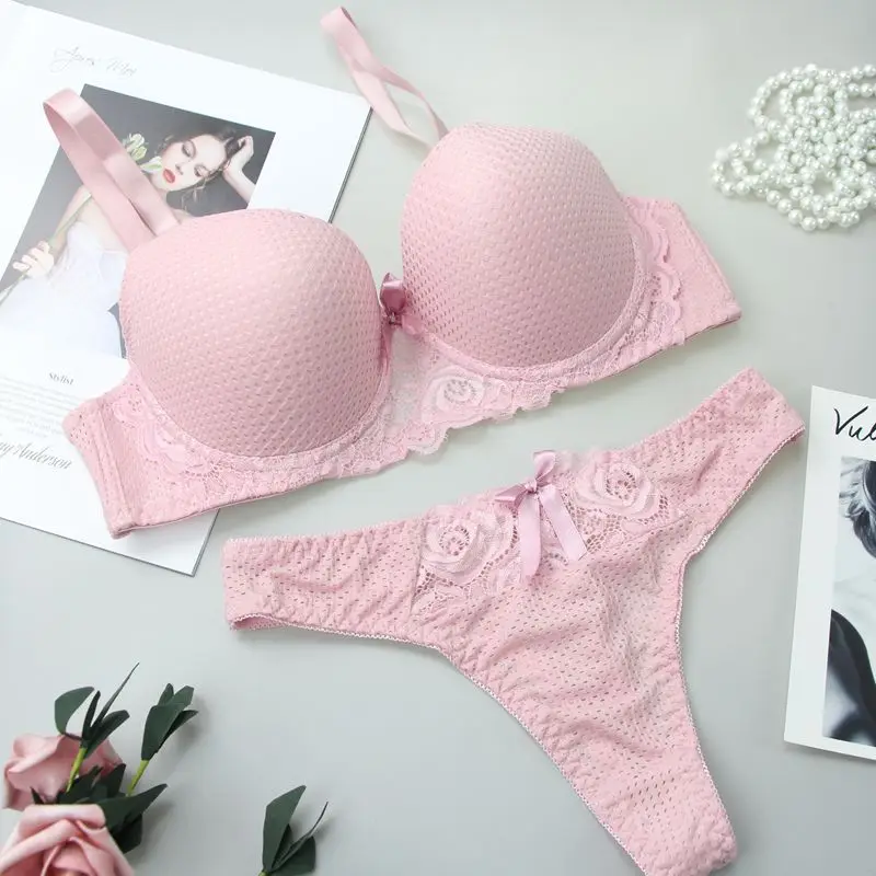DAINAFANG 6 Colors Brassiere Sexy Lace Lingerie Comfortable Crop Top Female Underwear Women Underwire Push Up Bra Sets