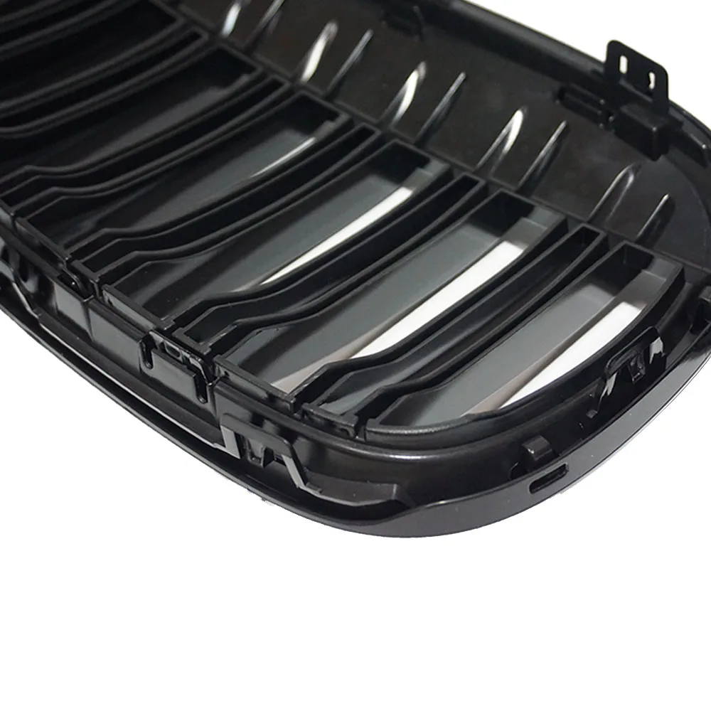 Car Front Bumper Grill Racing Grille for BMW X1 F48 F49 2016-2019 XDrive Double Line Slat Grills M style 51117383363 51117383364