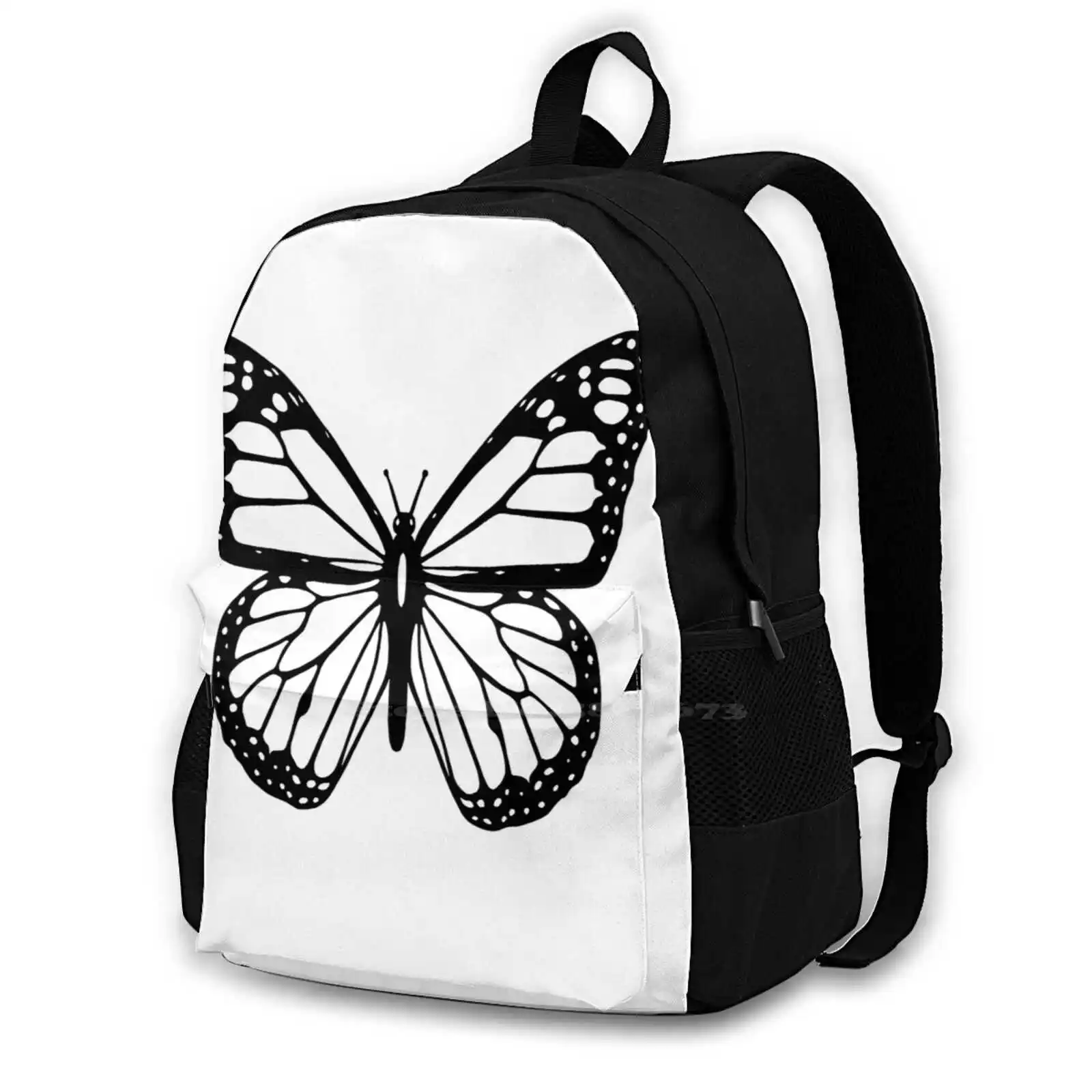 

Butterfly Black And White Butterfly. School Bags Travel Laptop Backpack Butterfly Butterflies Moth Moths Tribal Catch Collect