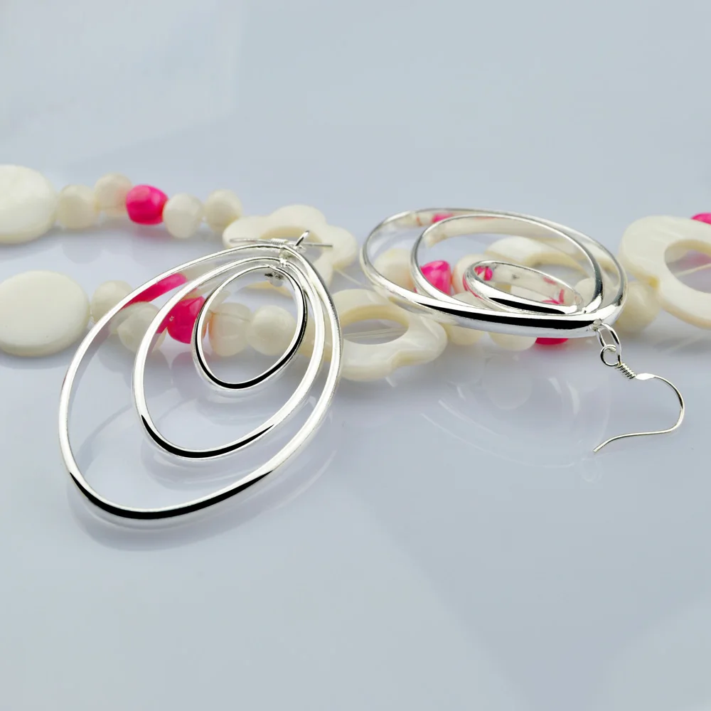 

Женские крупные геометрические серьги-подвески из стерлингового серебра 925 пробы, модные, в подарок