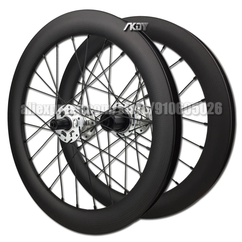 Carbon Fiber 18 Inch Wheel Set 25mm Clincher Carbon Wheels 18 355 Disc Brake 8/9/10/11 Speed 18\