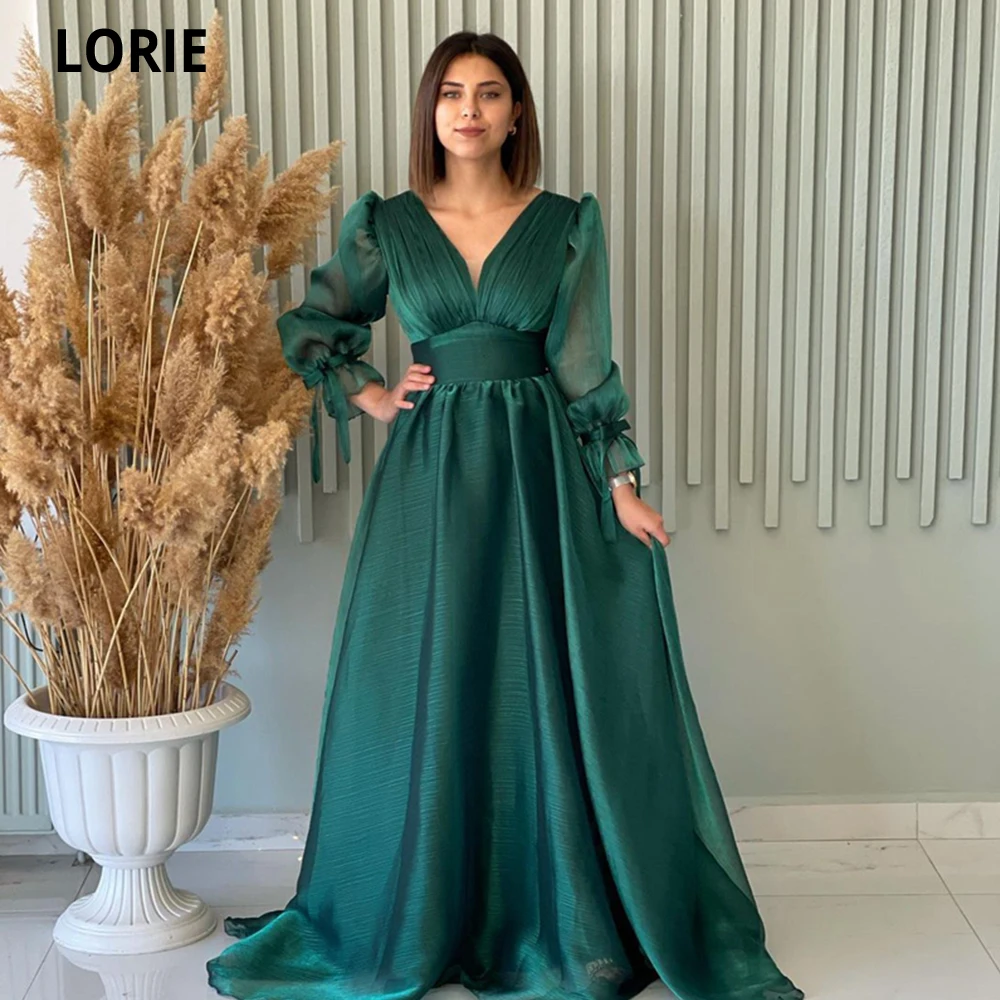 LORIE 2022หมวกแขนยาว Evening Dresses สาย Organza อย่างเป็นทางการ Party Prom Gowns ชุดกิจกรรม Vestidos Robes De Soirée