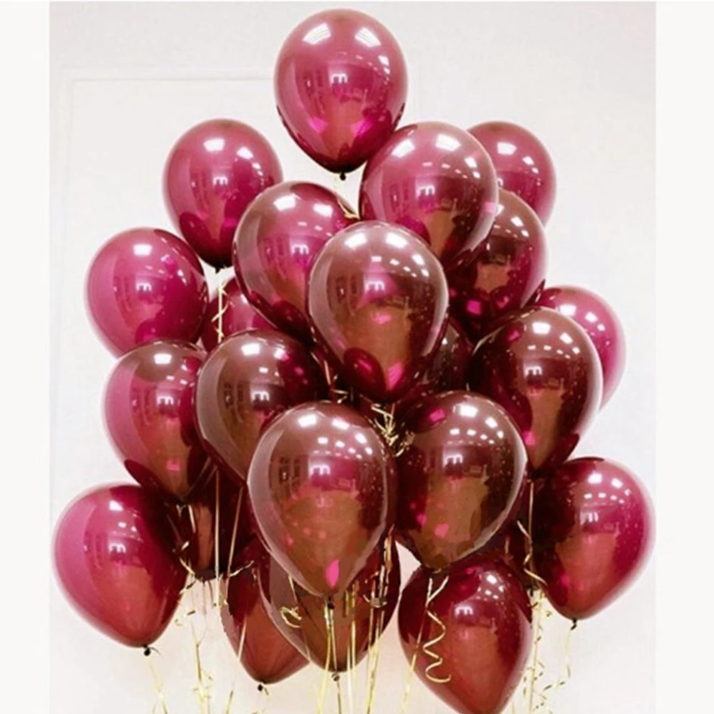 5/10/12in Burgundy Latex Balloons Wine Red Pearl Balloon Decorations Great for Wedding Baby Bridal Shower Supplies Wedding Decor