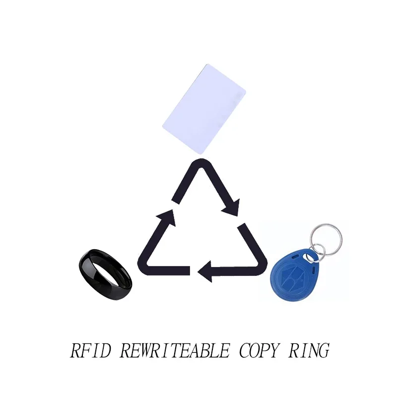 Anel de chip inteligente ic/id t5577, chave regravável 125khz, token duplicador de 13.56mhz, crachá copiador rfid nfc, etiqueta em4305