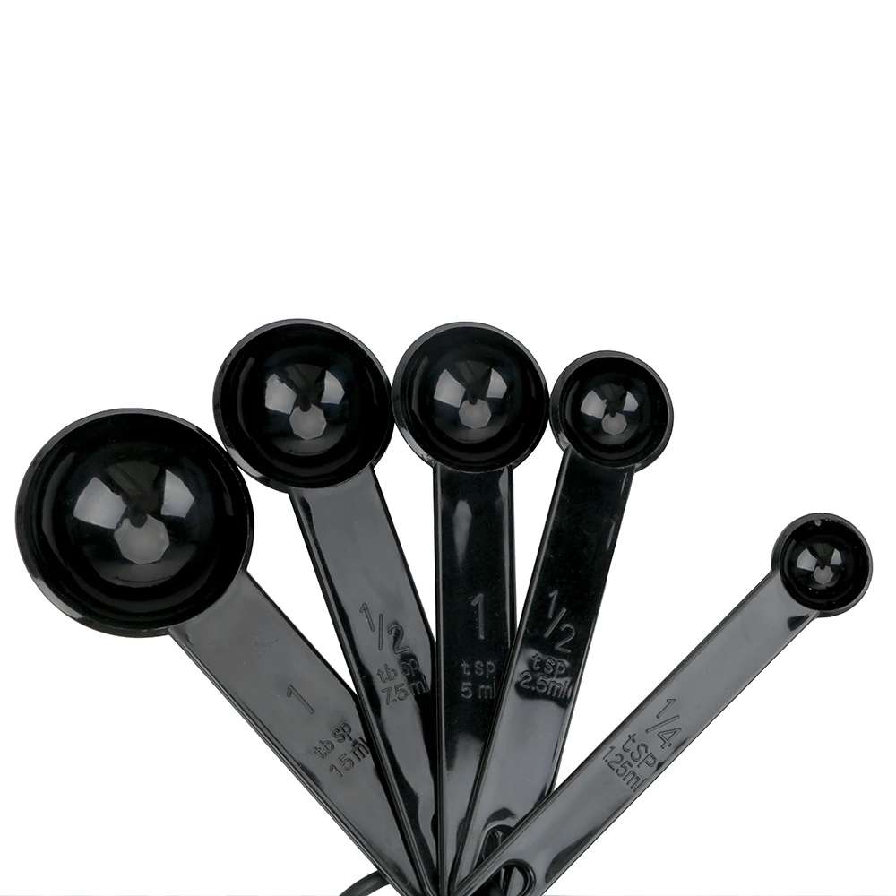 Cuchara medidora de plástico para hornear café, té, herramienta de medida, accesorios de cocina, 5 unids/set